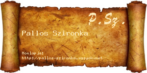 Pallos Szironka névjegykártya